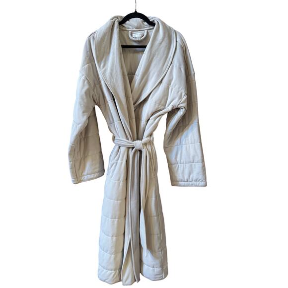 Barefoot Dreams LuxeChic Blanket Robe Color: Stone (NEW) - Picture 5 of 6